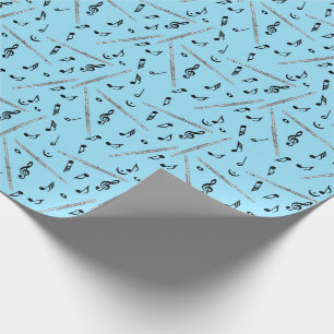 Cadeau Flute Music Note Papier Motif d'enveloppement