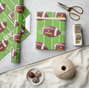 Cadeau Football et terrain Papier à enveloppement personn