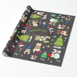 Cadeau Français Bulldog Noël Papier d'enveloppement de No