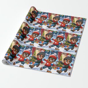 Cadeau Frosty Boy Frenzy- Papier d'enveloppement de Noël