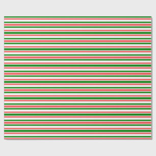 Cadeau Fun Rouge, Blanc, Vert Lignes Motif Papier à envel