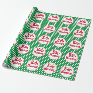 Cadeau Funny Bah Humbug Papier d'enveloppement de Noël