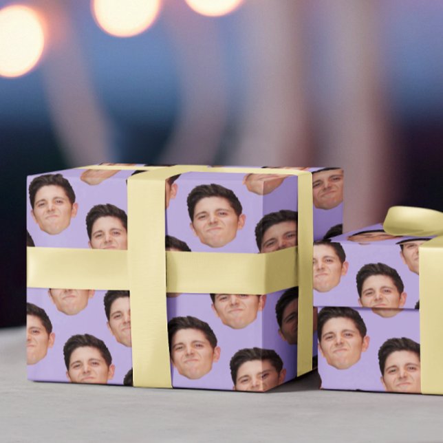 Cadeau Funny Pet Visage Photo Lavender Papier d'enveloppe (Créateur téléchargé)