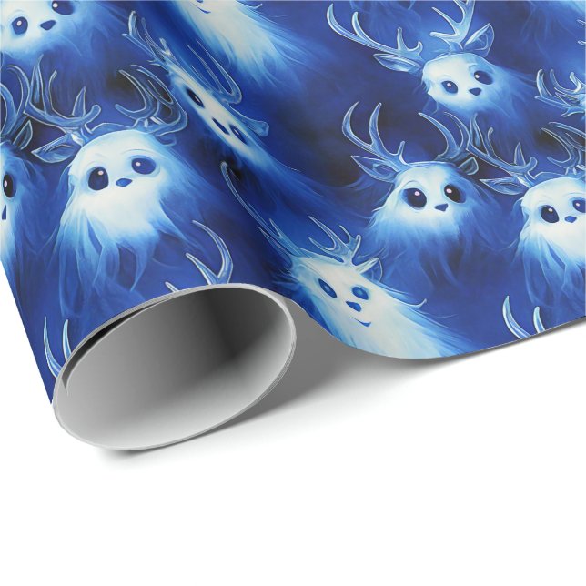 Cadeau Ghost Reindeer - Un Papier Éffrayant D'Enveloppeme (Coin rond)