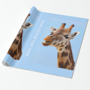 Cadeau Giraffe Portrait papier d'emballage personnalisé