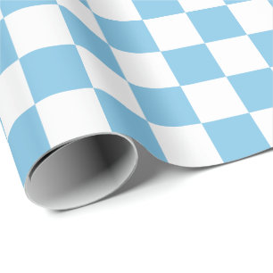 Cadeau Grand papier d'emballage bleu-clair et de blanc de