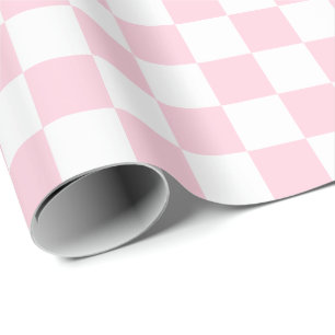 Cadeau Grand papier d'emballage rose-clair et de blanc de