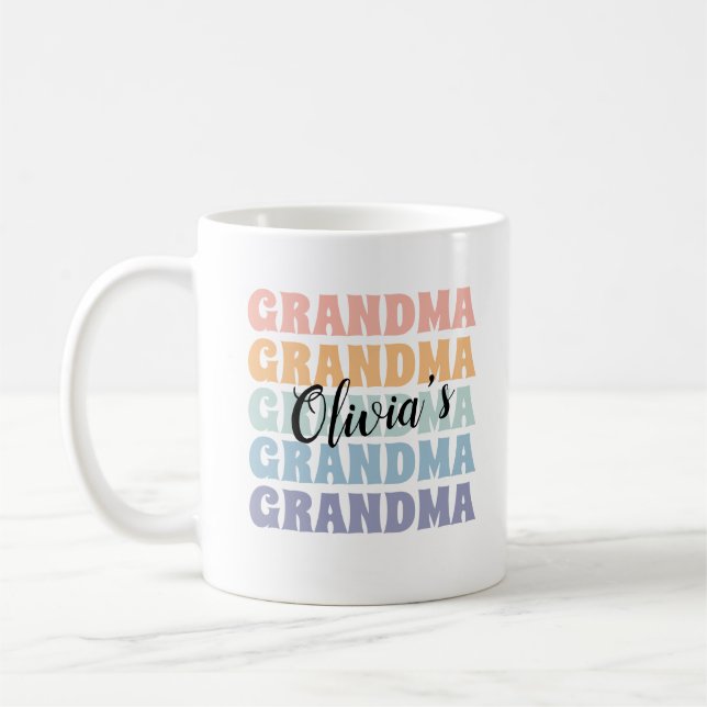 Cadeau grand-parent Mug personnalisé Retro Pastel (Gauche)