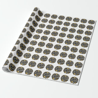 Cadeau Happy Purim Wrapping Papier (noir)