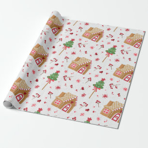 Cadeau Hiver Pain d'épices Maison Motif papier d'envelopp