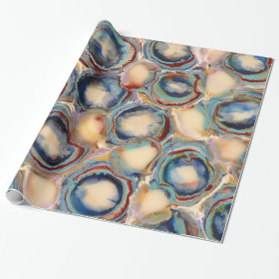 Cadeau Huîtres et papier d'emballage d'agates