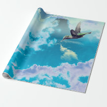 CADEAU HUMMINGBIRD DANS LE MATIN papier enveloppan