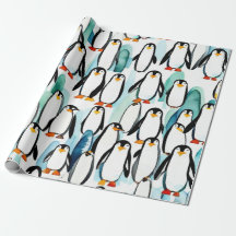 Idées cadeaux de pingouins mignons Papier envelopp