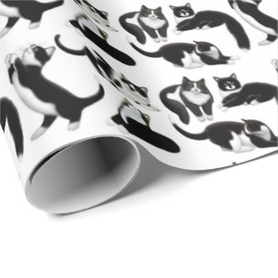 Cadeau J'aime le papier d'emballage de chats de smoking