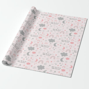 Cadeau Je t'aime à la lune et au dos Papier à enveloppe