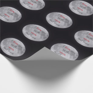Cadeau Je t'aime au papier d'enveloppement de la lune et
