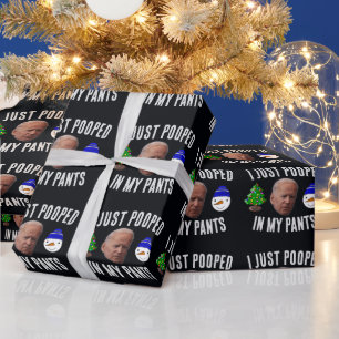 Cadeau JOE BIDEN drôle PAPIER DE NOËL POOPÉ