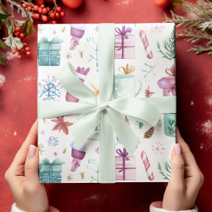 Cadeau Joie de vacances colorée – Papier d'emballage à l'