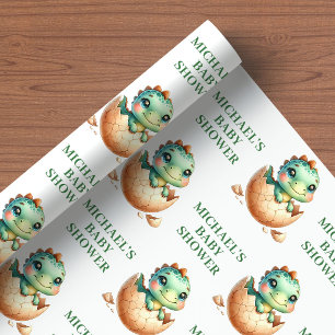 Cadeau Joli Bébé Dino Éclosion Prochaine Papier d'Emballa