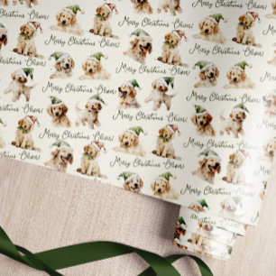 Cadeau Joli chien Joyeux papier d'enveloppement de Noël