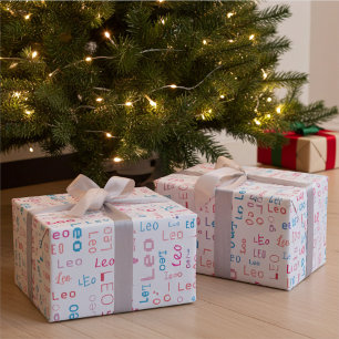 Cadeau Joli Coloré Customisé Nom Papier d'enveloppement c