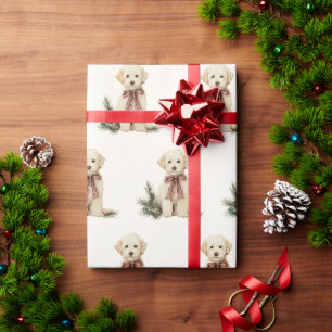 Cadeau Joli papier d'emballage de Noël avec Labrador et n
