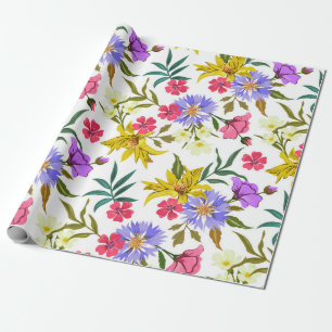Cadeau Joli papier d'emballage motif aux jolies fleurs co