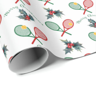 Cadeau Jolie 🎄 Noël 🎾 tennis Papier d'enveloppemen