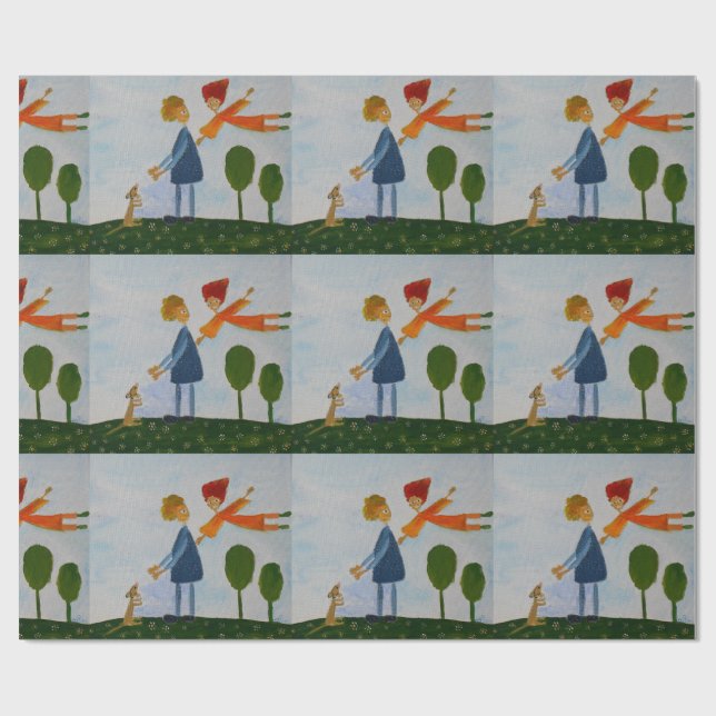 Cadeau Jour charmant Promenade romantique  Papier d'embal (Plat)