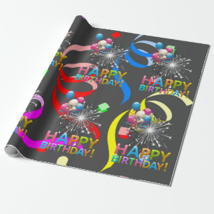 Cadeau Joyeux Anniversaire Confetti papier enveloppant