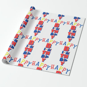 Cadeau Joyeux Anniversaire Couleur Remix Papier Enveloppa