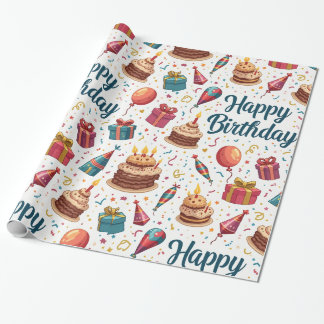 Cadeau Joyeux Anniversaire de papier brillant avec ballon