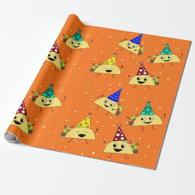 Cadeau Joyeux Anniversaire Papier à enveloppement Taco (Déroulé)
