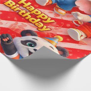 Cadeau Joyeux anniversaire papier d'emballage premium de