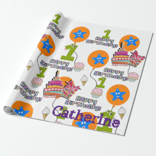 Cadeau Joyeux Ballons papier d'enveloppement d'anniversai