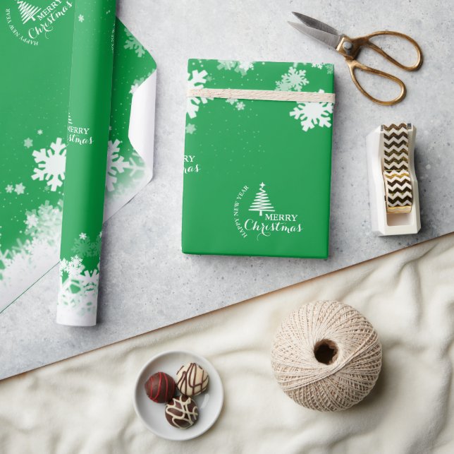 Cadeau JOYEUX NOËL papier d'emballage de neige (Artisanat)