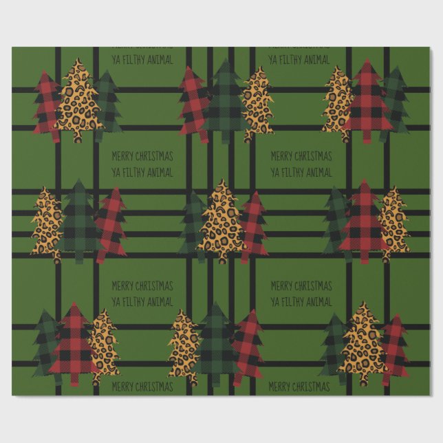 Cadeau Joyeux Noël Ya Filthy Animal Wrapts Papier (Plat)