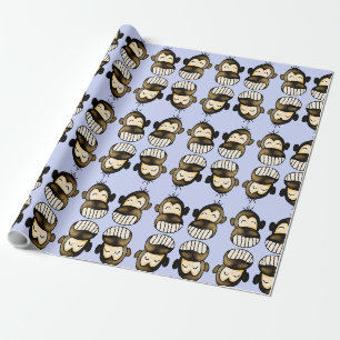 Cadeau Joyeux papier d'emballage de singe
