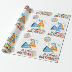 Cadeau Joyeux papier d'enveloppement d'anniversaire
