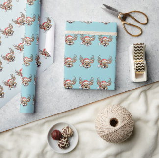 Cadeau Joyeux Reindeer Noël Saison papier d'enveloppement