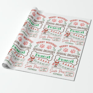 Cadeau Joyeux WOOFMAS papier d'enveloppement personnalisé
