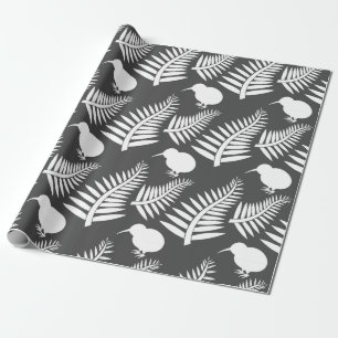 Cadeau Kiwi et fougères Nouvelle-Zélande Papier d'envelop