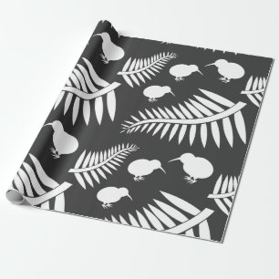 Cadeau Kiwi et fougères Nouvelle-Zélande Papier d'envelop