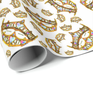 Cadeau La reine de l'or de coeurs couronne le papier