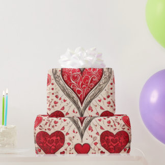 Cadeau Le coeur de la Saint Valentin Envelopper le papier