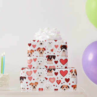 Cadeau Le coeur de la Saint Valentin Envelopper le papier