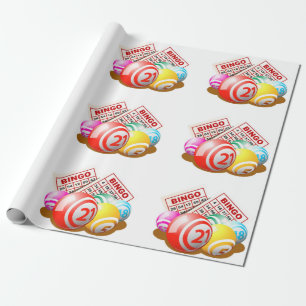 Cadeau Le papier d'emballage du joueur de bingo-test