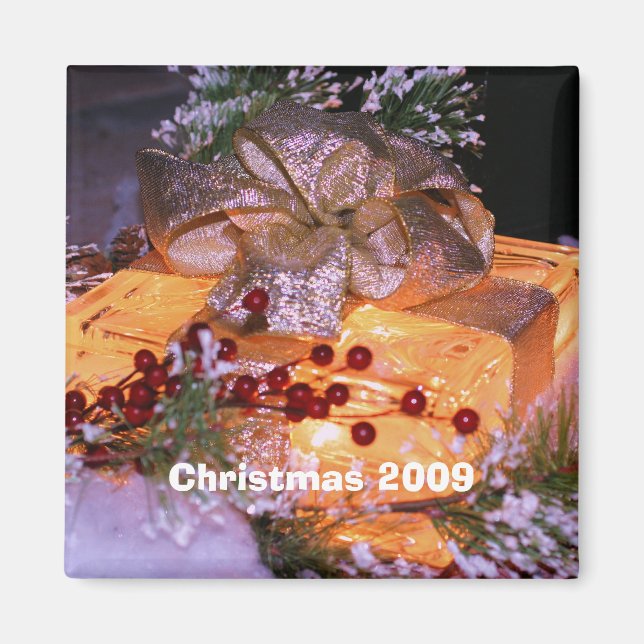 Cadeau léger Bow or Noël Magnet de Noël (Devant)