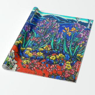 Cadeau Les iris du papier d'emballage de Van Gogh