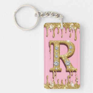 Cadeau Lettre Initiale R Diamant Or Rose